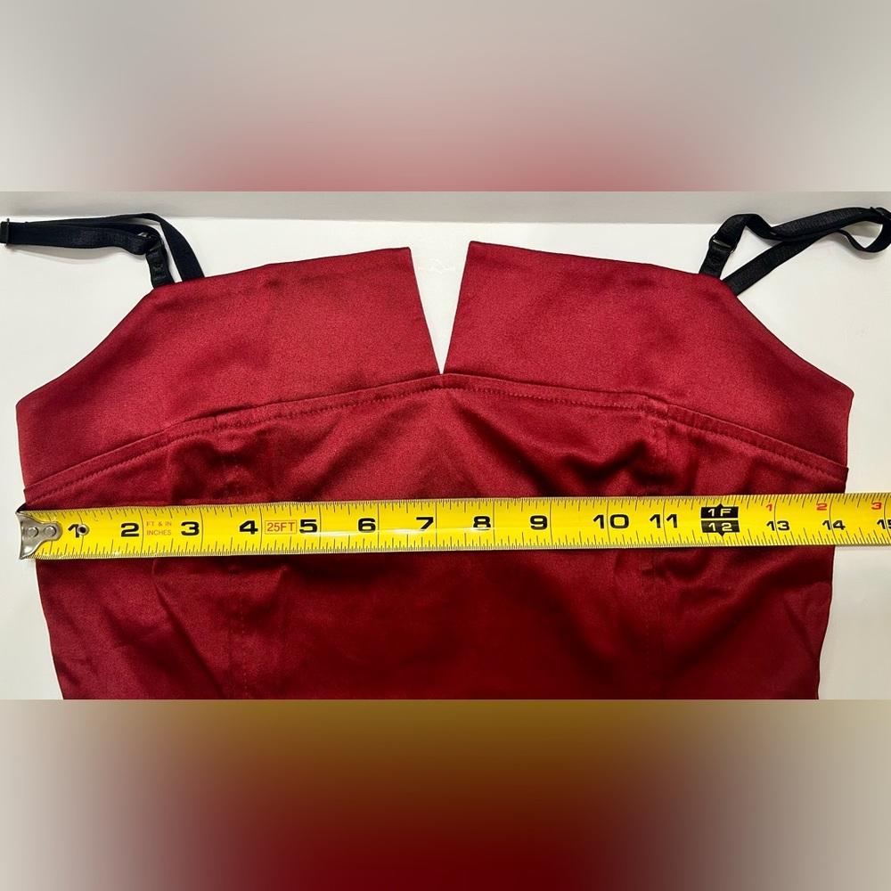 Aqua Blues tank 90’s red shiny spaghetti strap - Picture 8 of 10